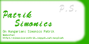 patrik simonics business card